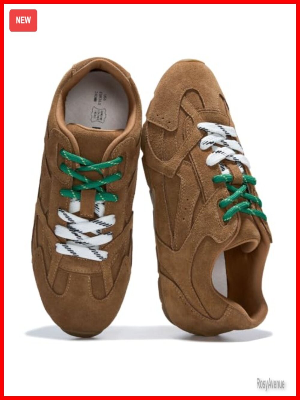 Genuine Leather Womens Lace Up Sneakers Memory Foam Anti Slip